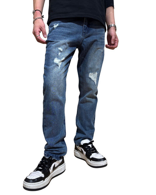 ハート加工 デニム スウェット 切替パンツ(Unisex/ユニセックス)