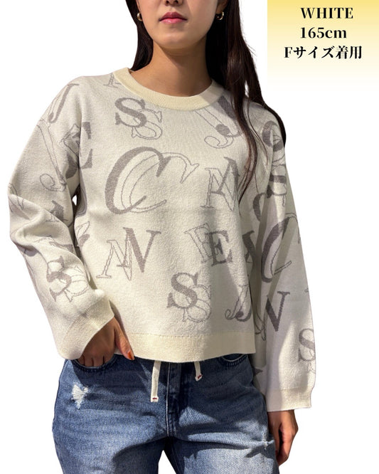 ランダム ロゴ ニット(Ladise/レディース)