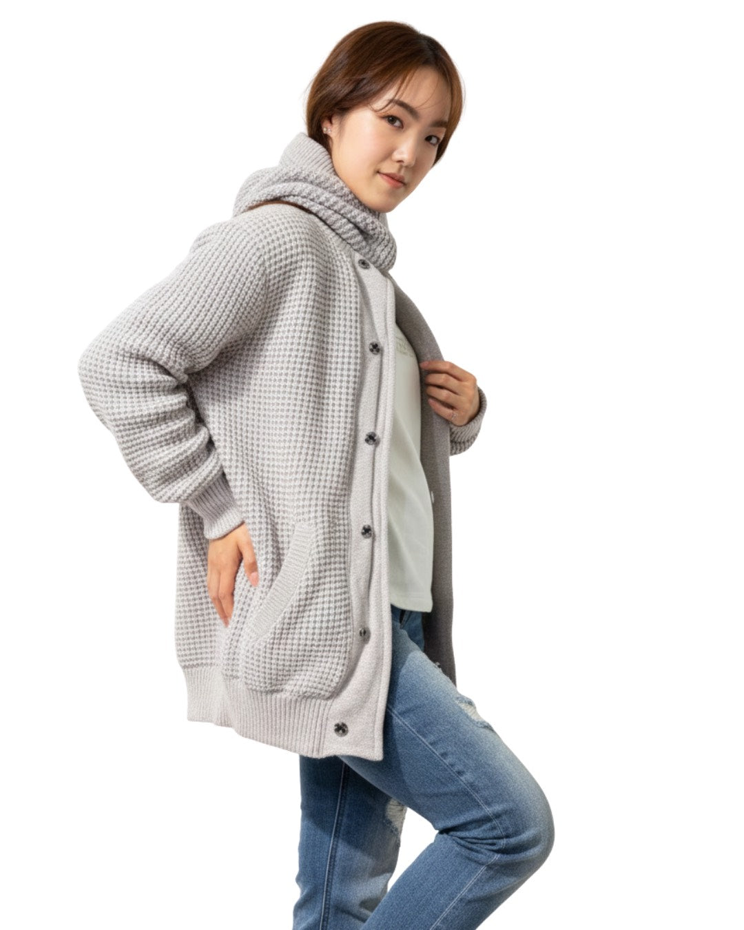 ワッフル ニット ジャケット(Unisex/ユニセックス)