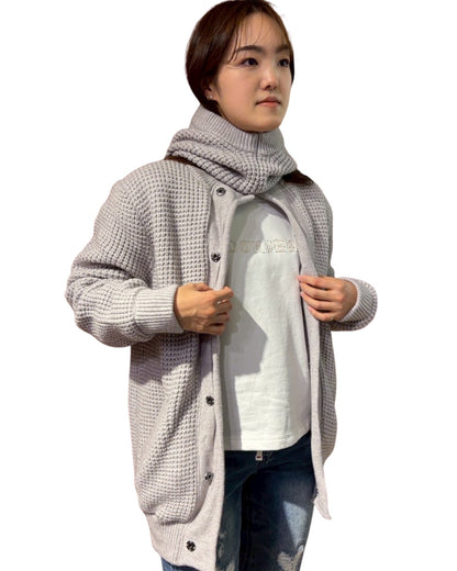 ワッフル ニット ジャケット(Unisex/ユニセックス)