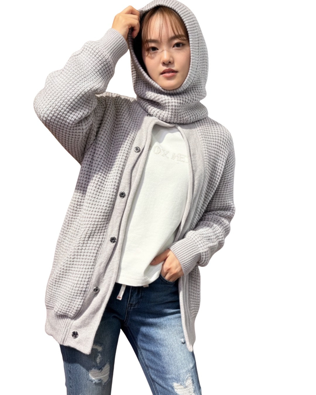 ワッフル ニット ジャケット(Unisex/ユニセックス)