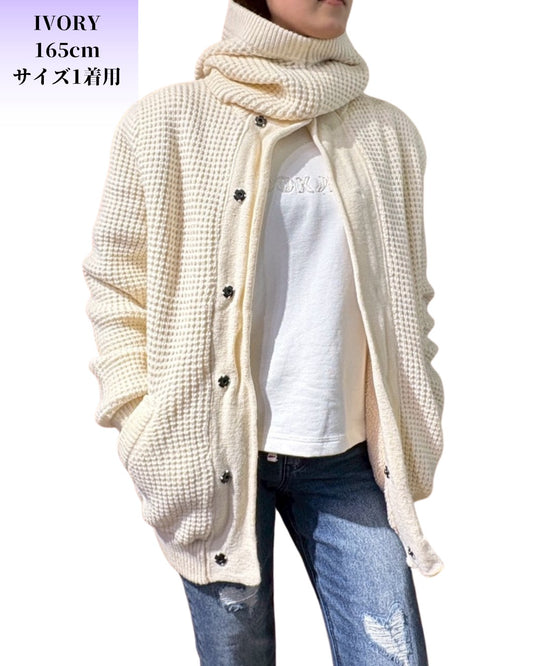 ワッフル ニット ジャケット(Unisex/ユニセックス)