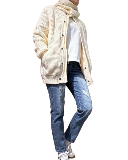 ワッフル ニット ジャケット(Unisex/ユニセックス)