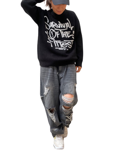 COOKJEANS クックジーンズ FITTEST プリント ニット(Unisex/ユニセックス)