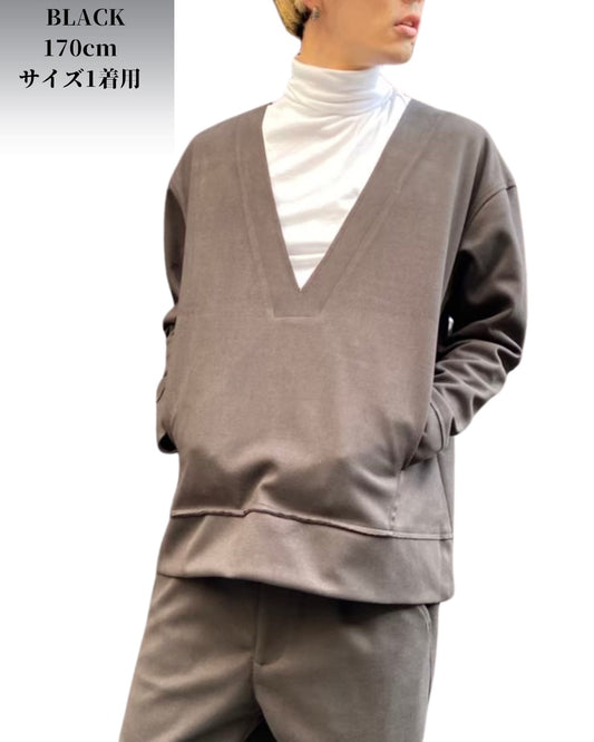 ピーチスキン 深Vネック プルオーバー(Unisex/ユニセックス)