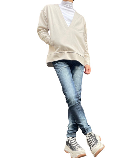 ピーチスキン 深Vネック プルオーバー(Unisex/ユニセックス)