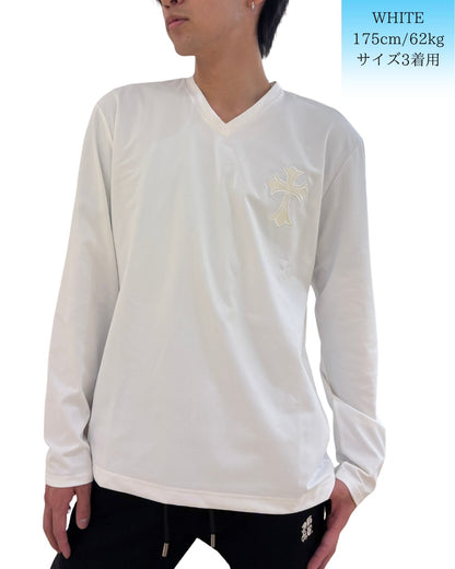 PUダガークロス Vネック ロンT(Unisex/ユニセックス)