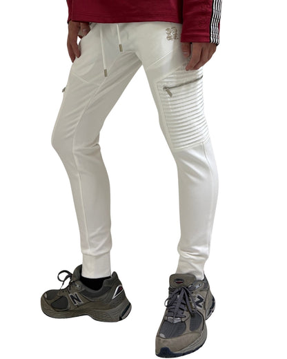 ナイロン切替 刺繍付き ジャージパンツ (Unisex/ユニセックス)