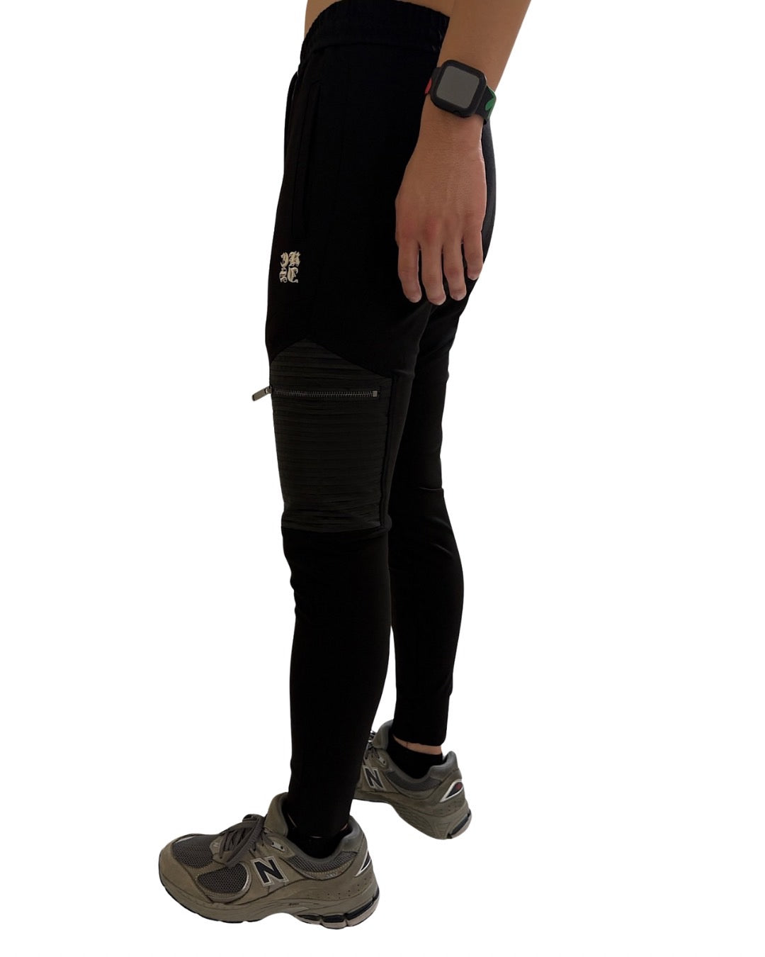 ナイロン切替 刺繍付き ジャージパンツ (Unisex/ユニセックス)