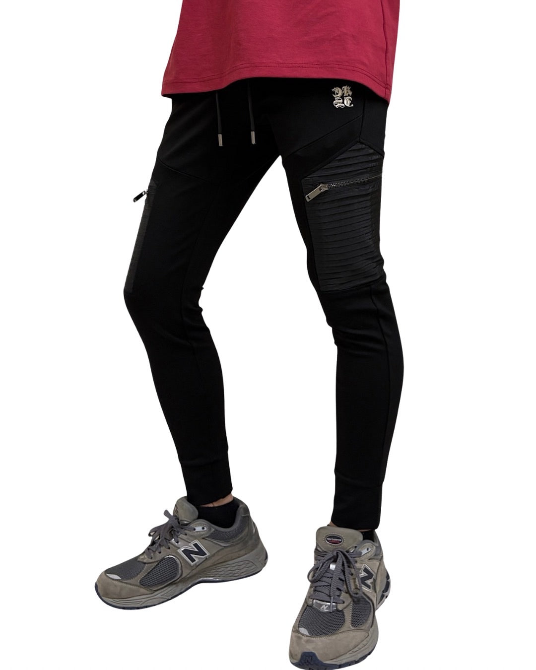 ナイロン切替 刺繍付き ジャージパンツ (Unisex/ユニセックス)