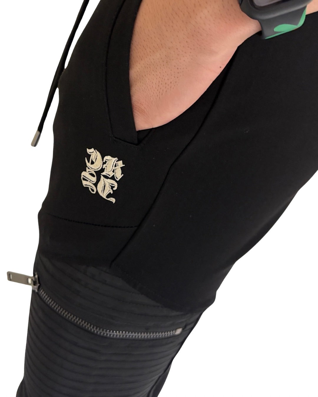 ナイロン切替 刺繍付き ジャージパンツ (Unisex/ユニセックス)