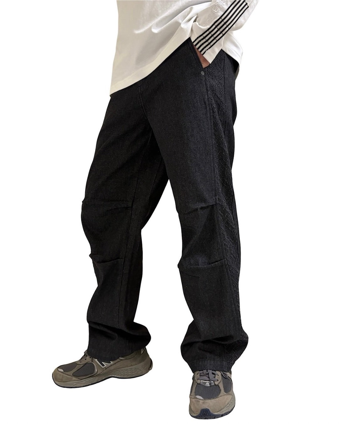 サイド切替 膝タックデニムパンツ(Mens/メンズ)