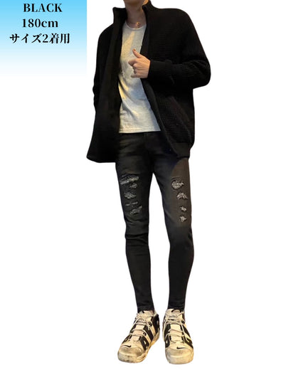 ワッフル ニット ジャケット(Unisex/ユニセックス)