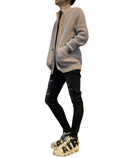 ワッフル ニット ジャケット(Unisex/ユニセックス)