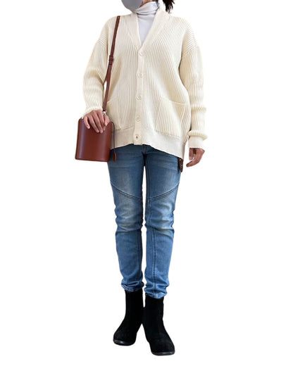 リブ ワイド カーディガン(Unisex/ユニセックス)