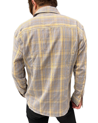 CKJS 刺繍 チェック 長袖シャツ(Unisex/ユニセックス)