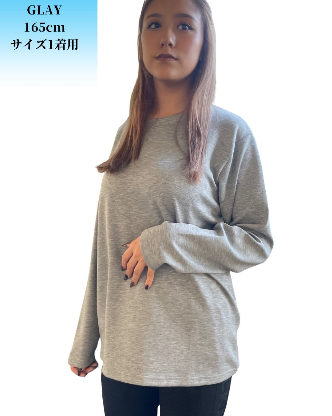 CJ ラバーパッチ クルーネック 長袖Tシャツ(Unisex/ユニセックス)