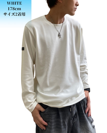 CJ ラバーパッチ クルーネック 長袖Tシャツ(Unisex/ユニセックス)