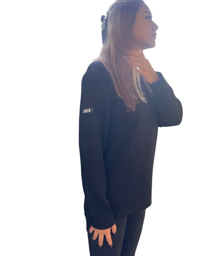 CJ ラバーパッチ クルーネック 長袖Tシャツ(Unisex/ユニセックス)