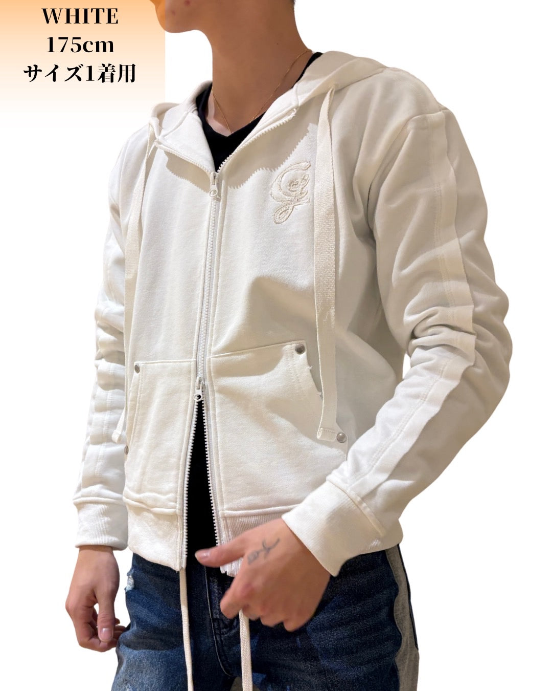 カットオフ スウェット ジップパーカー(Unisex/ユニセックス)