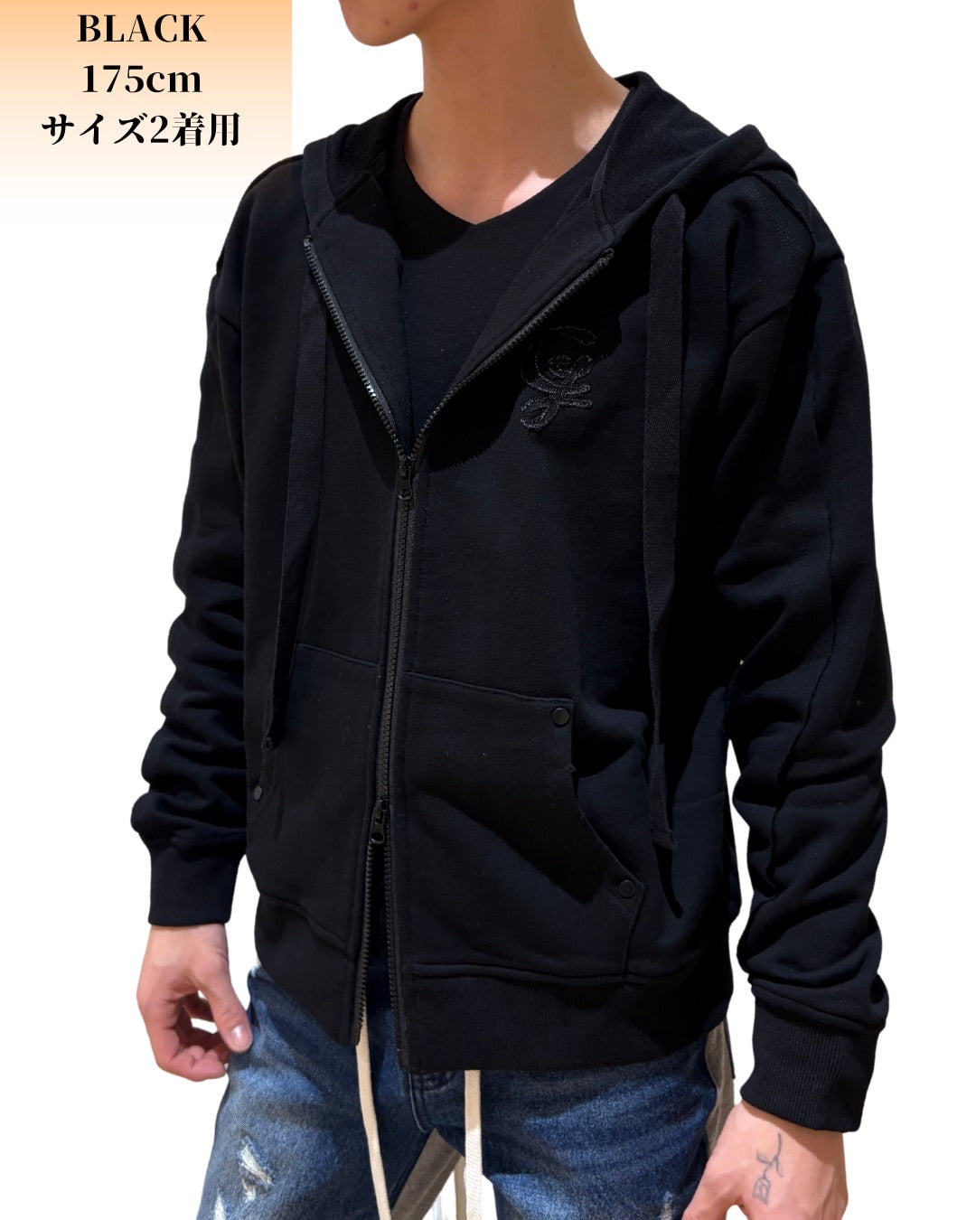 カットオフ スウェット ジップパーカー(Unisex/ユニセックス)