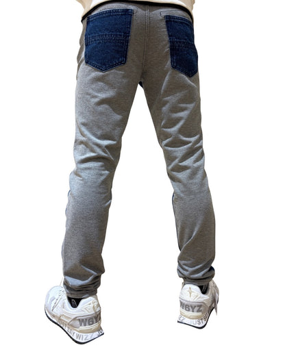 ハート加工 デニム スウェット 切替パンツ(Unisex/ユニセックス)