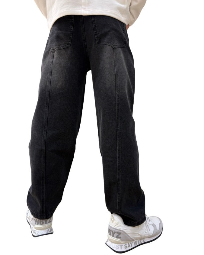 ダメージ バレルパンツ(Unisex/ユニセックス)