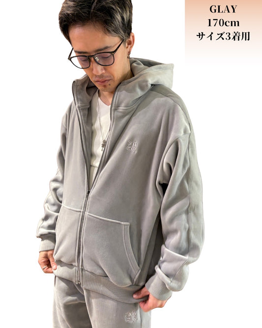 両面 マイクロスウェード ジップパーカー(Mens/メンズ)