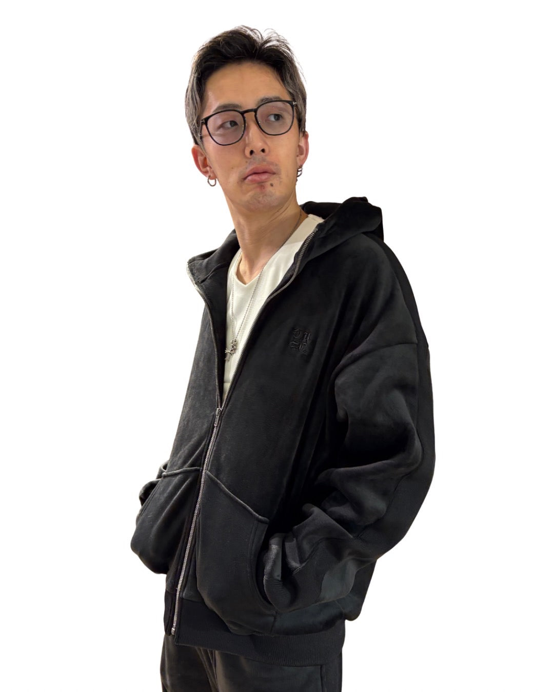 両面 マイクロスウェード ジップパーカー(Mens/メンズ)