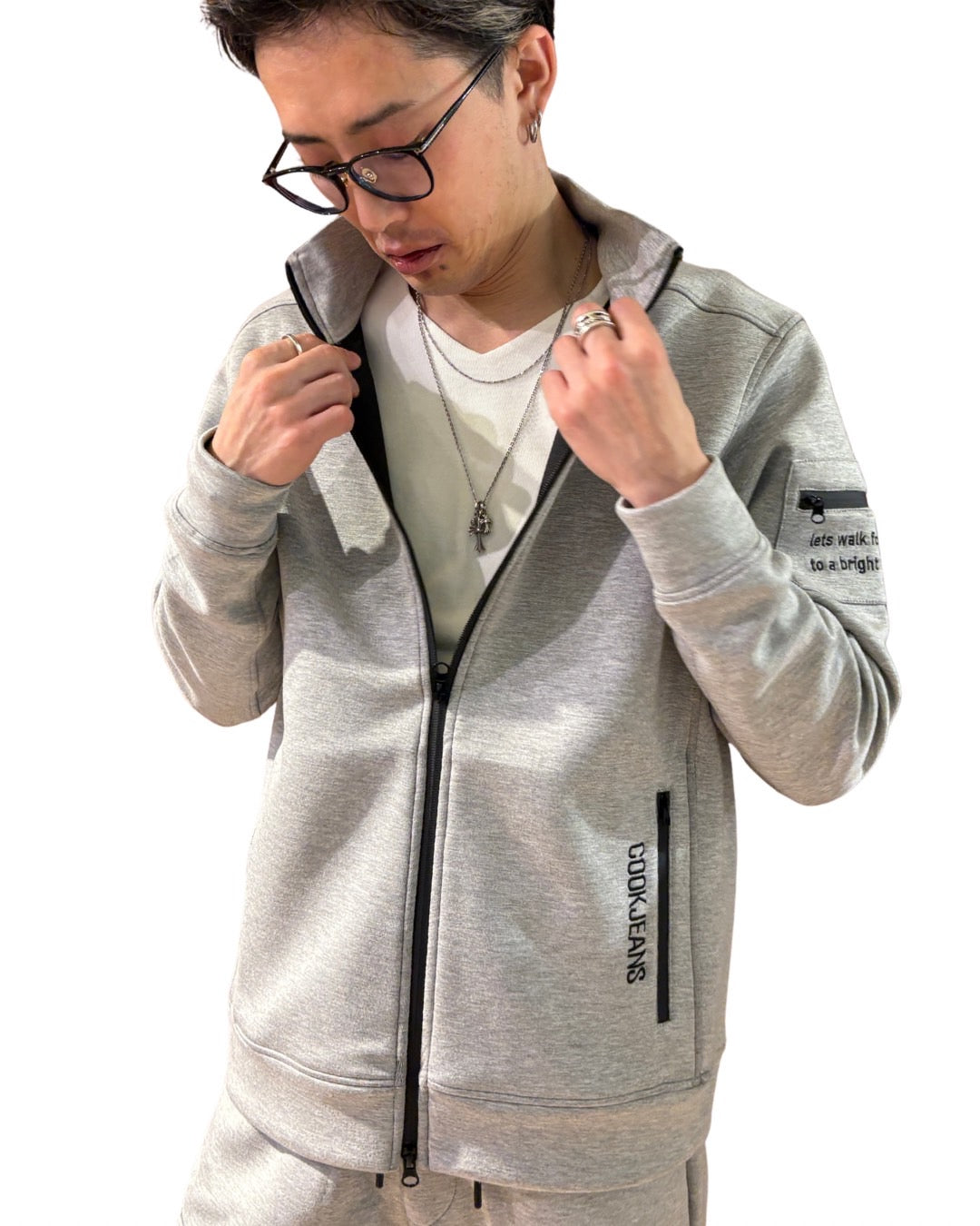 スタンド 襟 ジップジャケット(Unisex/ユニセックス)