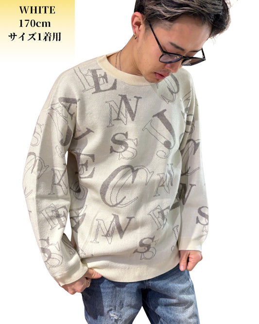 ランダム ロゴ ニット(Unisex/ユニセックス)