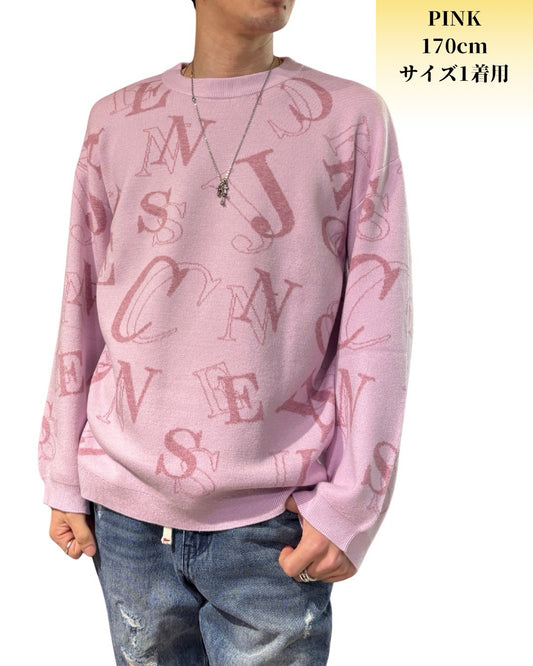 ランダム ロゴ ニット(Unisex/ユニセックス)