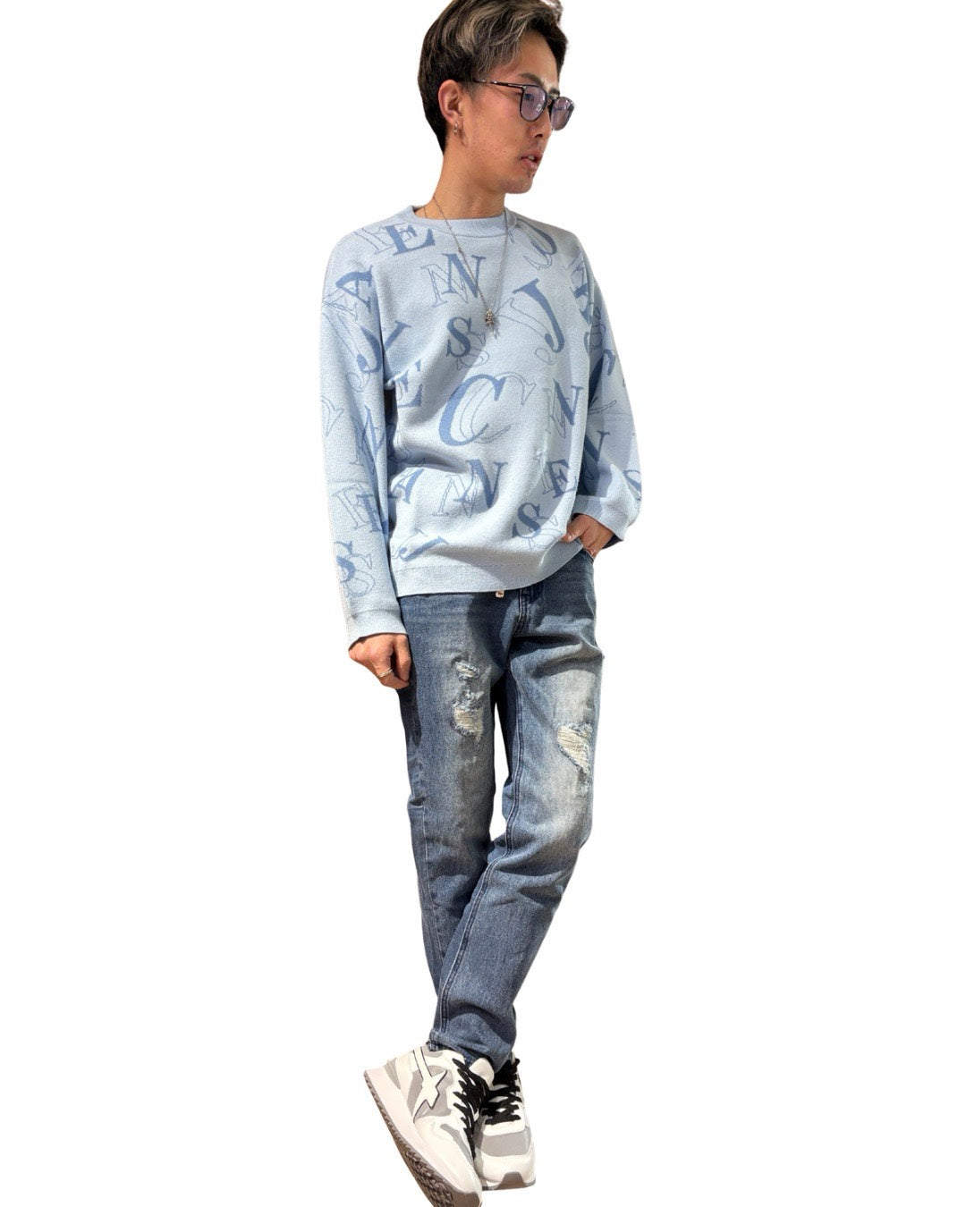 ランダム ロゴ ニット(Unisex/ユニセックス)