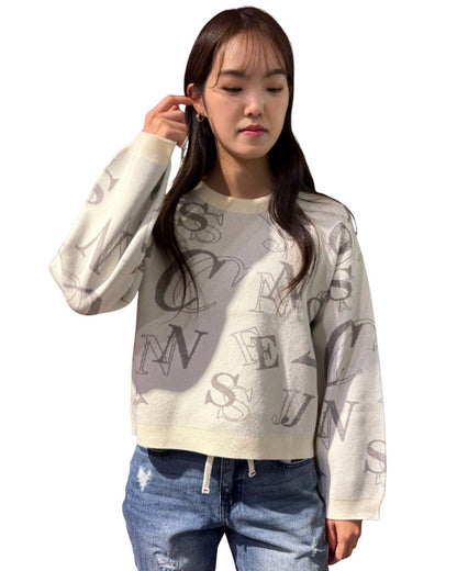 ランダム ロゴ ニット(Ladies/レディース)