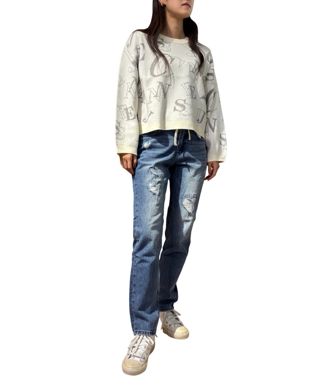 ランダム ロゴ ニット(Ladies/レディース)