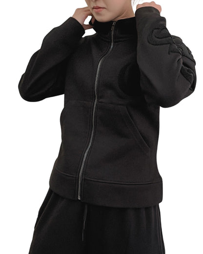 パイルワッペン ジップ フード ジャケット(Ladies/レディース)