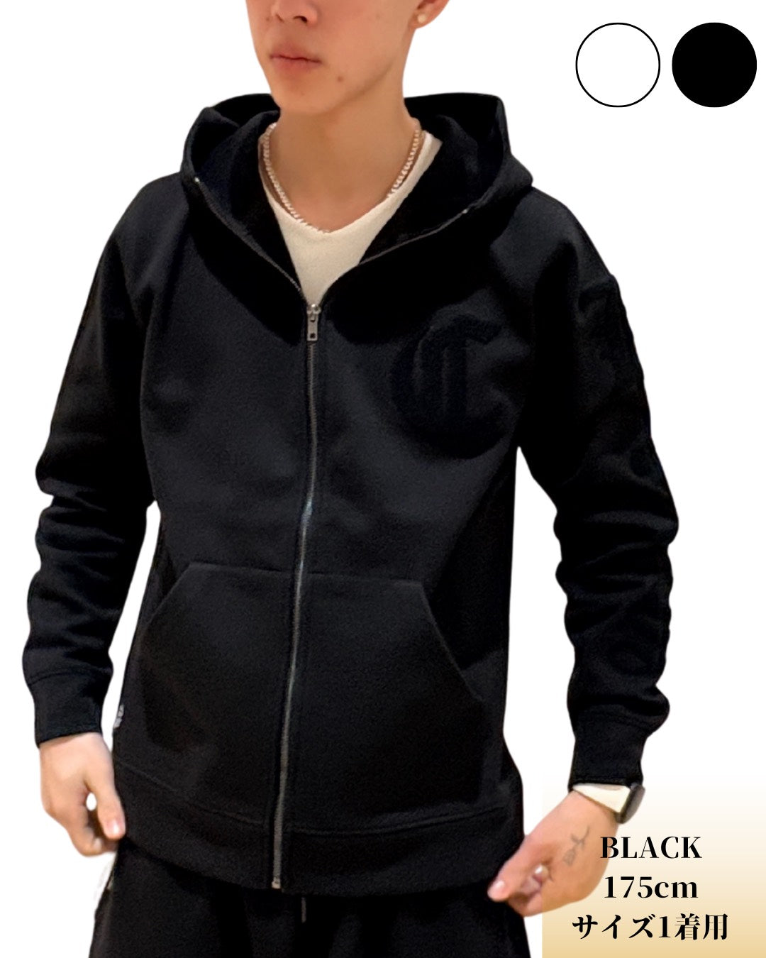 パイルワッペン ジップ フード ジャケット(Mens/メンズ)